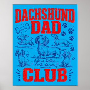 Dachshund Dad Club Op De Rug Poster