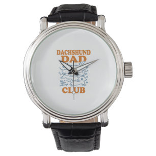 Dachshund Dad Club Vintage Hond Shirt Ontwerp_1 Horloge