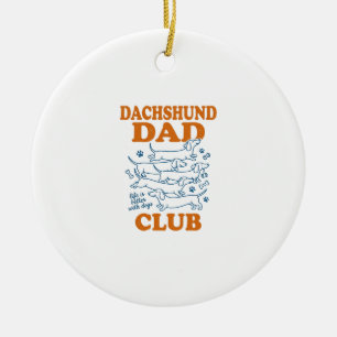 Dachshund Dad Club Vintage Hond Shirt Ontwerp_1 Keramisch Ornament