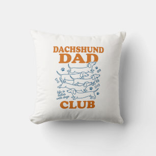 Dachshund Dad Club Vintage Hond Shirt Ontwerp_1 Kussen