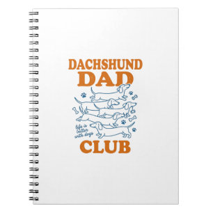 Dachshund Dad Club Vintage Hond Shirt Ontwerp_1 Notitieboek