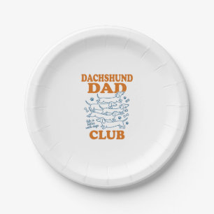 Dachshund Dad Club Vintage Hond Shirt Ontwerp_1 Papieren Bordje
