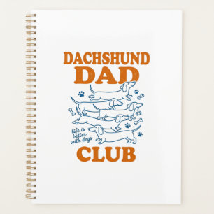 Dachshund Dad Club Vintage Hond Shirt Ontwerp_1 Planner