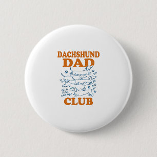 Dachshund Dad Club Vintage Hond Shirt Ontwerp_1 Ronde Button 5,7 Cm