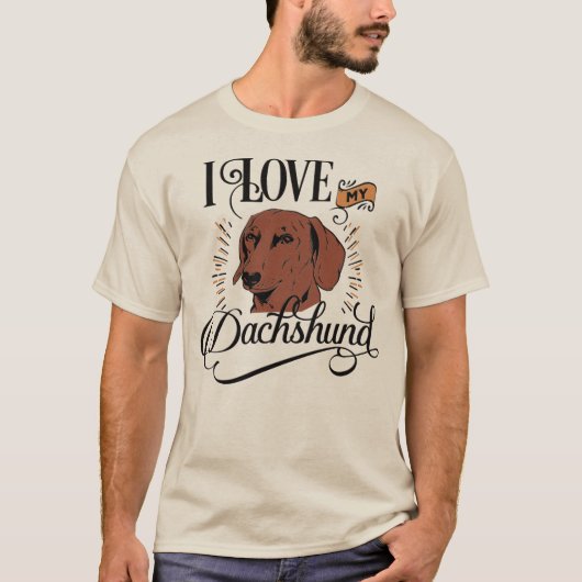 Dachshund Dad: I Love My Dachshund Light Mannen T-shirt (Voorkant)