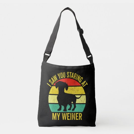 Dachshund Dad Mannen Crossbody Tas (Voorkant)
