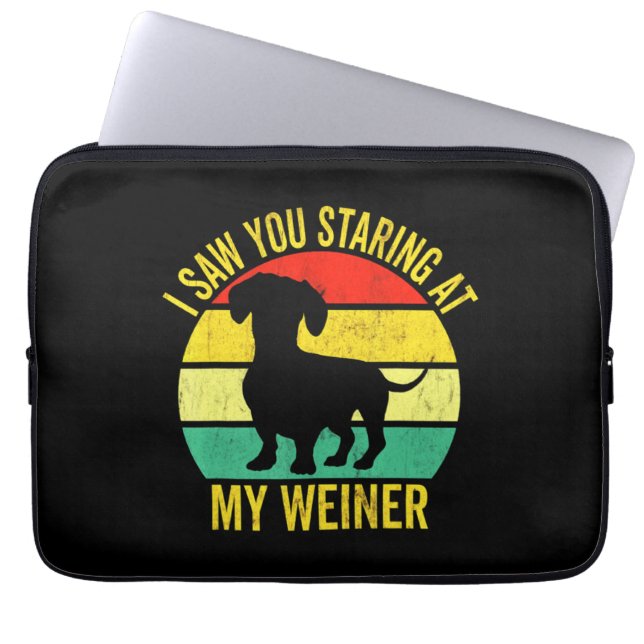 Dachshund Dad Mannen Laptop Sleeve (Voorkant)