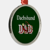 Dachshund Dad Metalen Ornament (Rechts)