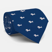 Dachshund Dad Necktie Navy Doxie Dad Stropdas (Opgerold)