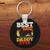 Dachshund Dad Retro Sleutelhanger (Voorkant)