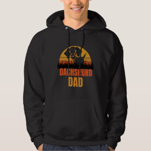 Dachshund Dad Retro Vitage for Fathers Dachshund Hoodie
