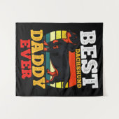 Dachshund Dad Retro Wandkleed (Voorkant (horizontaal))
