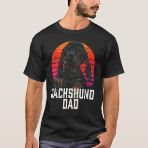 Dachshund Dad Retro Weiner Sause Dog Papa Badger T-shirt