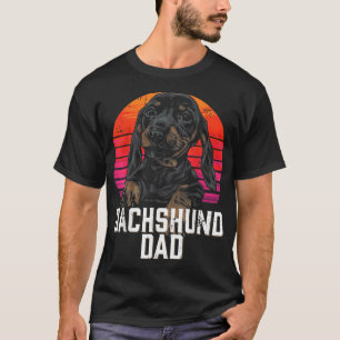 Dachshund Dad Retro Weiner Sause Dog Papa Badger T-shirt