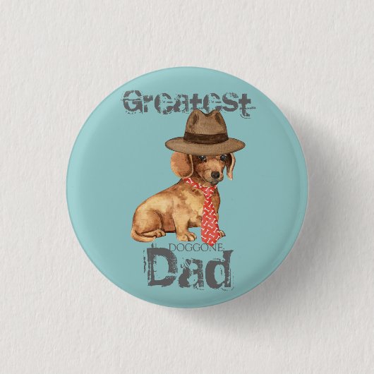 Dachshund Dad Ronde Button 3,2 Cm (Voorkant)