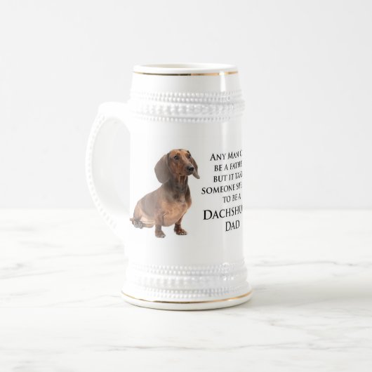 Dachshund Dad Stein Bierpul (Voorkant links)