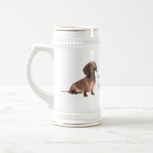 Dachshund Dad Stein Bierpul (Links)