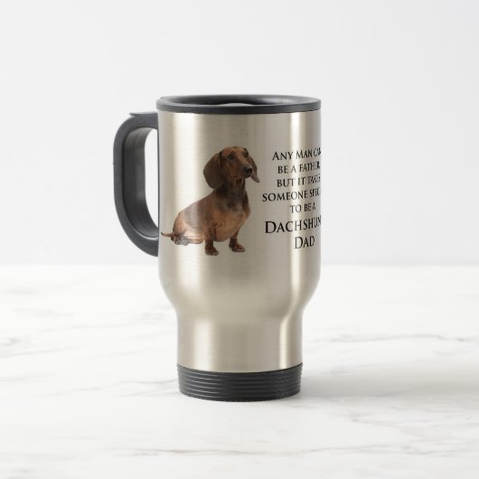 Dachshund Dad Travel Mug Reisbeker (Voorkant links)