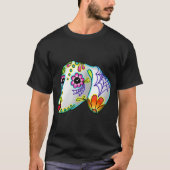 Dachshund - Dag van de Dode Sugar Skull Hond T-shirt (Voorkant)