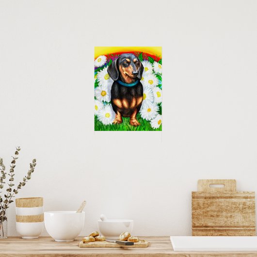 Dachshund Daisy Patch B&T Poster (Keuken)