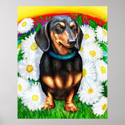 Dachshund Daisy Patch B&T Poster (Voorkant)