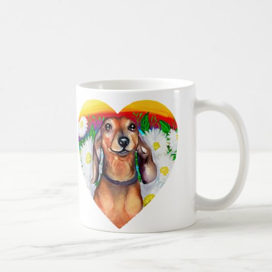 Dachshund Daisy Patch Koffiemok (Rechts)