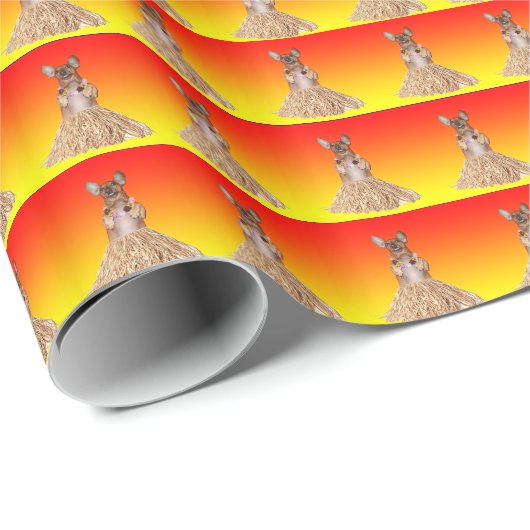 Dachshund Dancing Hula Dog Wrapping Paper Cadeaupapier (Rol Hoek)
