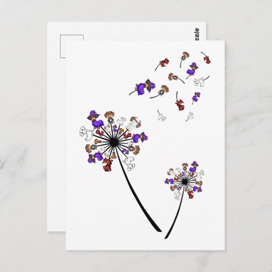 Dachshund Dandelion Flower Halloween Costume Ideeë Briefkaart (Voorkant / Achterkant)