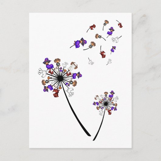 Dachshund Dandelion Flower Halloween Costume Ideeë Briefkaart (Voorkant)