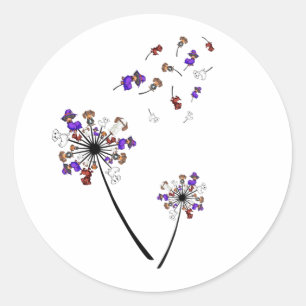 Dachshund Dandelion Flower Halloween Costume Ideeë Ronde Sticker