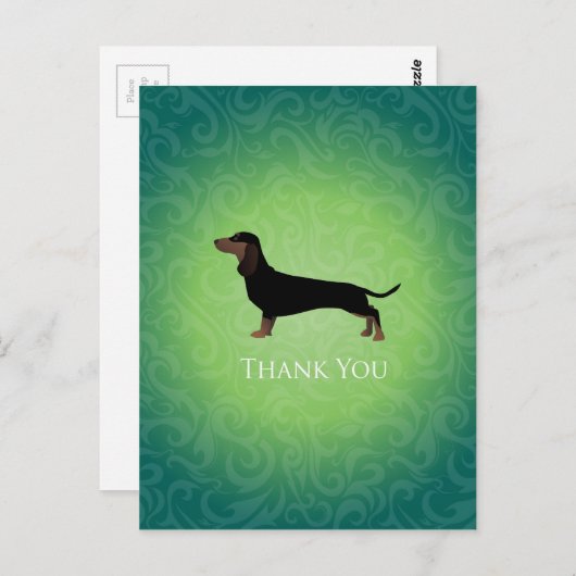 Dachshund Dank u voor uw ontwerp Briefkaart (Voorkant / Achterkant)