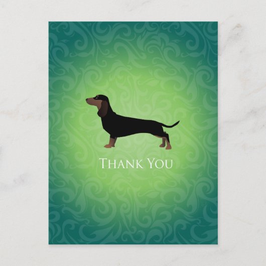 Dachshund Dank u voor uw ontwerp Briefkaart (Voorkant)