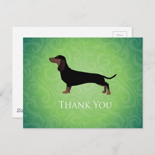 Dachshund Dank u voor uw ontwerp Briefkaart (Voorkant / Achterkant)