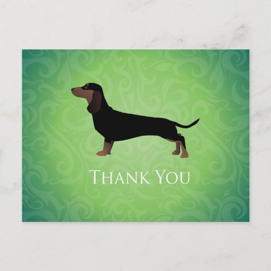 Dachshund Dank u voor uw ontwerp Briefkaart (Voorkant)