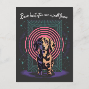 Dachshund Dappere Harten Komen Vaak In Kleine Lijs Feestdagenkaart