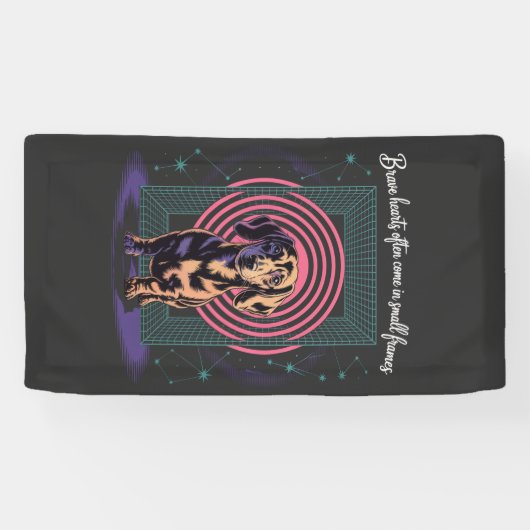 Dachshund Dappere Harten Komen Vaak In Kleine Lijs Spandoek (Horizontaal)