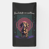 Dachshund Dappere Harten Komen Vaak In Kleine Lijs Spandoek (Verticaal)