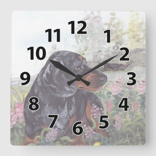 Dachshund dapple Puppy Dreamweaver Clock Vierkante Klok (Voorkant)