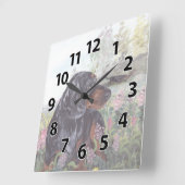 Dachshund dapple Puppy Dreamweaver Clock Vierkante Klok (Hoek)