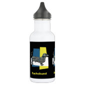 Dachshund/Daxie Dog Silhouette Yellow &Blue Grid Waterfles (Links)