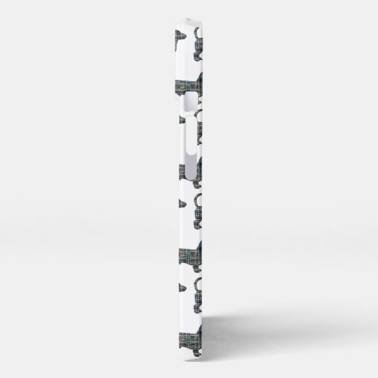 Dachshund Daxie Hond Schattig Silhouet Grid Wit iPhone Hoesje (Linkerkant)