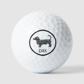 Dachshund / Daxie Hond Silhouet Monogram Raster Golfballen (Voorkant)