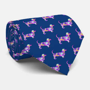 Dachshund Daxie Hond Silhouet Paars Donkerblauwe N Stropdas