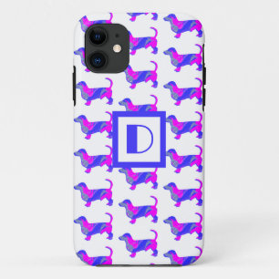Dachshund / Daxie Hondenliefhebber Roze Blauw Mono Case-Mate iPhone Case