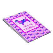 Dachshund/Daxie Hondenliefhebber Roze/Blue Silhoue Notitieboek (Rechterzijde)