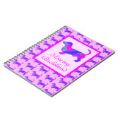 Dachshund/Daxie Hondenliefhebber Roze/Blue Silhoue Notitieboek (Linkerzijde)