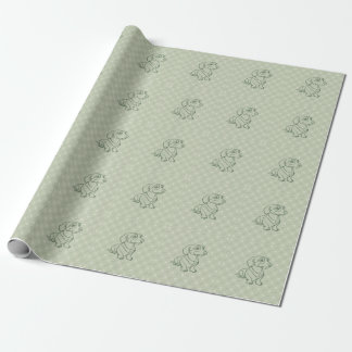 Dachshund decoratieve lijn kunstpatroon cadeaupapier