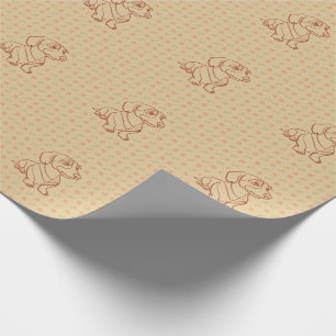 Dachshund decoratieve lijn kunstpatroon cadeaupapier