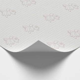 Dachshund decoratieve lijn kunstpatroon cadeaupapier