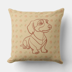Dachshund decoratieve lijn kunstpatroon kussen